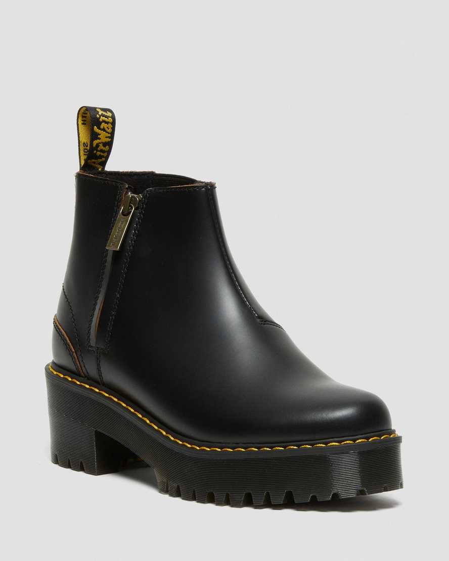 Dr. Martens Rometty II Vintage Smooth Lær Chelsea Støvler Dame Svart [0147OHPZE]